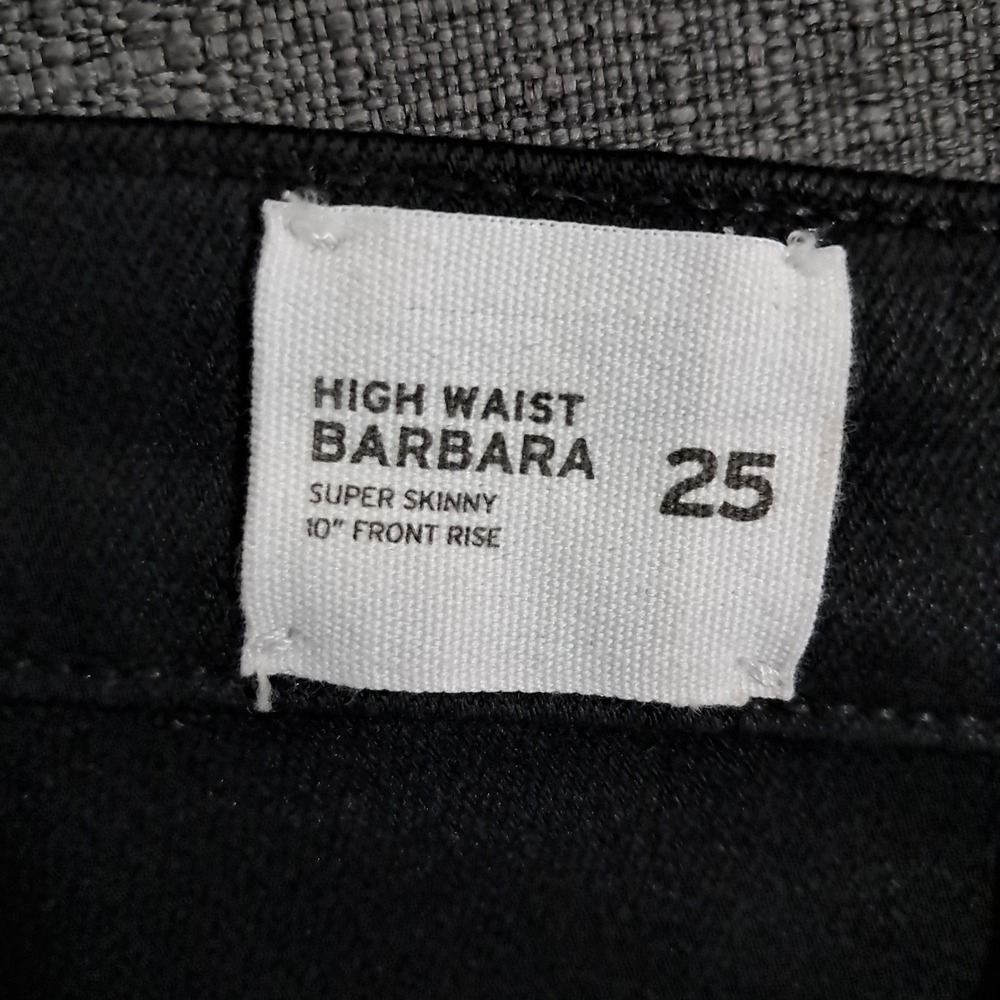 Hudson Jeans Barbara High-Waist Black Super Skinny Jean Women's 25 Emo Biker - Picture 10 of 13